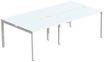 Bureau Bench 4 personnes EASYDESK - soit 4 plateaux L140xP60xH75 cm (L280 x P126) - Blanc