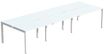 Bureau Bench 6 personnes EASYDESK - soit 6 plateaux L140xP60xH75 cm (L420 x P126) - Blanc