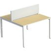 Ecran de séparation cadre aluminium H33 x L140 cm - cadre aluminium blanc - toile blanc