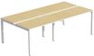 Bureau Bench 4 personnes EASYDESK - soit 4 plateaux L140xP80xH75 cm (L280 x P166) - Hêtre