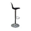 Lot de 2 tabourets haut BOBBA - pied alu - assise noire