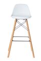 Lot de 2 tabourets haut STEELWOOD - pied hêtre - assise blanche