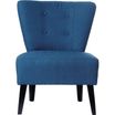 Fauteuil d'accueil BRIGHTON - Piétement en hêtre massif coloris noir - tissu bleu