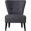 Fauteuil d'accueil BRIGHTON - Piétement en hêtre massif coloris noir - tissu anthracite