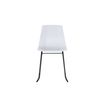 Lot de 2 chaises CUBE - Pieds trapèzes acier noir - assise blanche