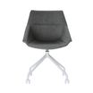 Lot de 2 chaises LUGE - pieds blancs sur roulettes - anthracite