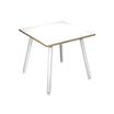 Bureau LEONARDO - 80 cm - Pieds métal blancs - Blanc chants chêne