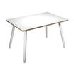 Bureau LEONARDO - 120 cm - Pieds métal blancs - Blanc chants chêne