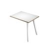 Retour direct pour bureau LEONARDO - L80 x H74 x P60 - Pieds métal blancs - plateau blanc chants chêne