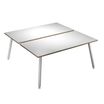 Bureau Bench LEONARDO - L120 x H74 x P168 - Pieds métal blancs - Blanc chants chêne