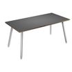 Bureau LEONARDO - 160 cm - Pieds métal blancs - Anthracite chants chêne