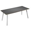 Bureau LEONARDO - 180 cm - Pieds métal blancs - Anthracite chants chêne