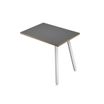Retour direct pour bureau LEONARDO - L80 x H74 x P60 - Pieds métal blancs - plateau anthracite chants chêne