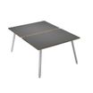 Bureau Bench LEONARDO - L120 x H74 x P168 - Pieds métal blancs - Anthracite chants chêne