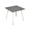 Table haute - 80 x 80 x 105 cm - Pieds métal blancs - Anthracite chants chêne