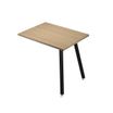Retour direct pour bureau LEONARDO - L80 x H74 x P60 - Pieds métal noirs - plateau imitation chêne