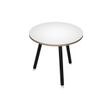 Table ronde - H74,4 cm - 80 cm - 3 pieds noir - plateau blanc