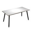Table haute - 140 x 80 x 105 cm - Pieds métal noirs - Blanc chants chêne