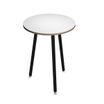 Table ronde - H105 cm - 80 cm - 3 pieds noir - plateau blanc