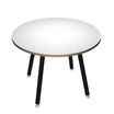 Table ronde - H105 cm - 100 cm - 4 Pieds noir - plateau blanc