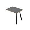 Retour direct pour bureau LEONARDO - L80 x H74 x P60 - Pieds métal noirs - plateau anthracite chants chêne