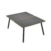Bureau Bench LEONARDO - L120 x H74 x P168 - Pieds métal noirs - Anthracite chants chêne