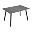 Table haute - 120 x 80 x 105 cm - Pieds métal noirs - Anthracite chants chêne