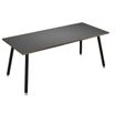 Table haute - 180 x 80 x 105 cm - Pieds métal noirs - Anthracite chants chêne