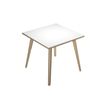 Bureau LEONARDO - 80 cm - Pieds bois - Blanc chants chêne