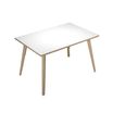 Bureau LEONARDO - 120 cm - Pieds bois - Blanc chants chêne