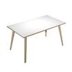 Bureau LEONARDO - 140 cm - Pieds bois - Blanc chants chêne