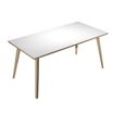 Bureau LEONARDO - 160 cm - Pieds bois - Blanc chants chêne
