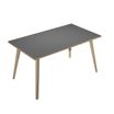 Bureau LEONARDO - 140 cm - Pieds bois - Anthracite chants chêne