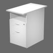 Caisson de bureau - Profondeur 80 cm - 1 niche et 2 tiroirs - Blanc