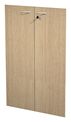 Jeu de 2 portes pour bibliothèque mi-haute - chêne clair