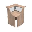 Banque d'accueil en angle 90° MUSA - L76 x H117 x P76 - Noyer/blanc