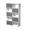 Bibliothèque haute TETRIS  - L120 x H190,6 x P35 - Corps blanc - Portes anthracite