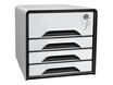 Smoove Secure by CEP - Module de classement 4 tiroirs - blanc - fermable à clé