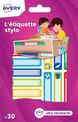Avery - 30 Étiquettes adhésives pour stylos - 50 x 10 mm - sport