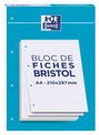 Oxford - Pack de 30 Fiches Bristol - A4 - petits carreaux - perforées - blanc