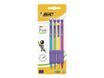 BIC Matic Grip - Pack de 4 porte mines rétractable - HB - 0.7 mm - moyen - avec gomme