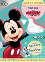 Disney 100 Mickey et ses amis - Joue et colorie - Tout sur Mickey - Livre de coloriage et jeux avec stickers et figurines - Dès 4 ans