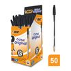 BIC Cristal - 50 Stylos à bille - noir - 1 mm - pointe moyenne
