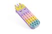 Trousse Pop‑It licorne lavande multicolore avec bulles antistress et surface lavable douce