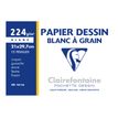 3329680961560-Clairefontaine Dessin à Grain - Pochette papier à dessin - 12 feuilles - A4 - 224 gr - blanc-P_6156_2-1