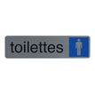 Exacompta - Plaque de signalisation Toilettes hommes - 165 x 44 mm - aluminium brossé