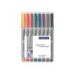 STAEDTLER Lumocolor - Pen met vezelpunt - niet permanent - verschillende kleuren - 0.6 mm - fijn - pak van 8