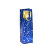 Clairefontaine Premium - Sac cadeau pour bouteille - 12,5 x 9,5 x 38 cm - bleu métallique, or