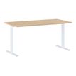 3483600857897-Bureau YES ! - 160 cm - Pieds ajustables blancs - Chêne-Angle gauche-0
