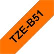 Brother TZeB51 - Ruban d'étiquettes auto-adhésives - 1 rouleau (24 mm x 8 m) - fond orange écriture noire fluorescent